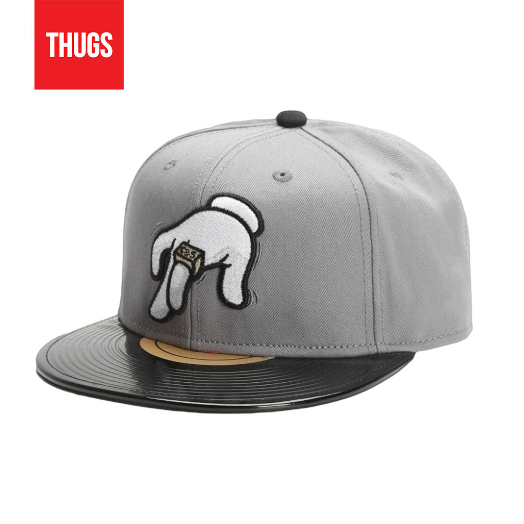 Boné Snapback "Dj" Cinza e Preto Vinil