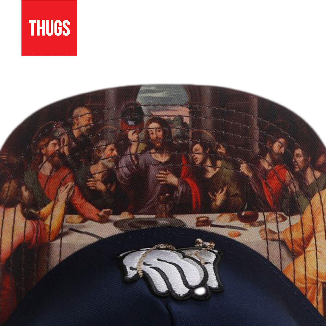 Boné Snapback "Santa Ceia" Azul Estampado