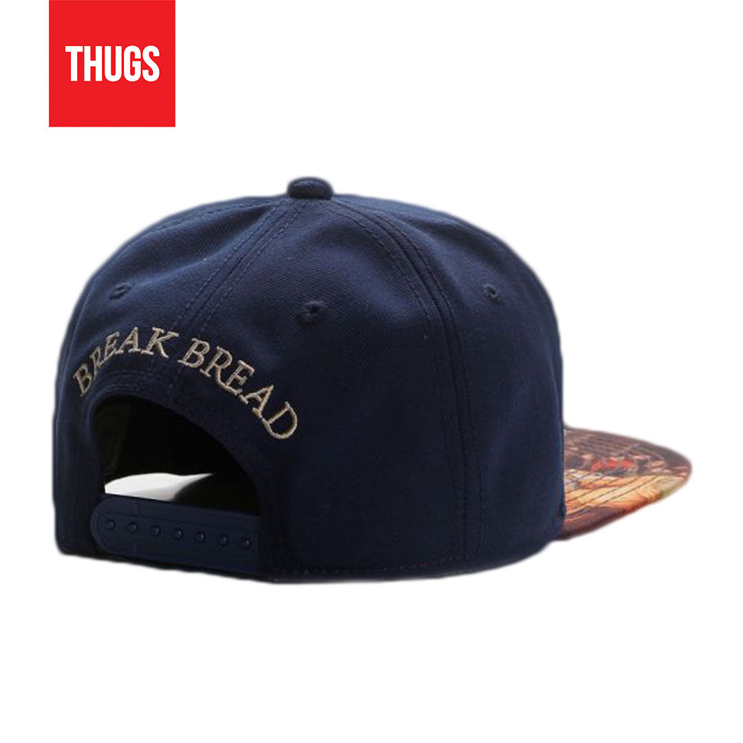 Boné Snapback "Santa Ceia" Azul Estampado