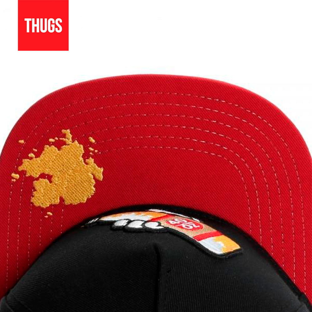 Boné SnapBack "40 OZ" Preto e Vermelho