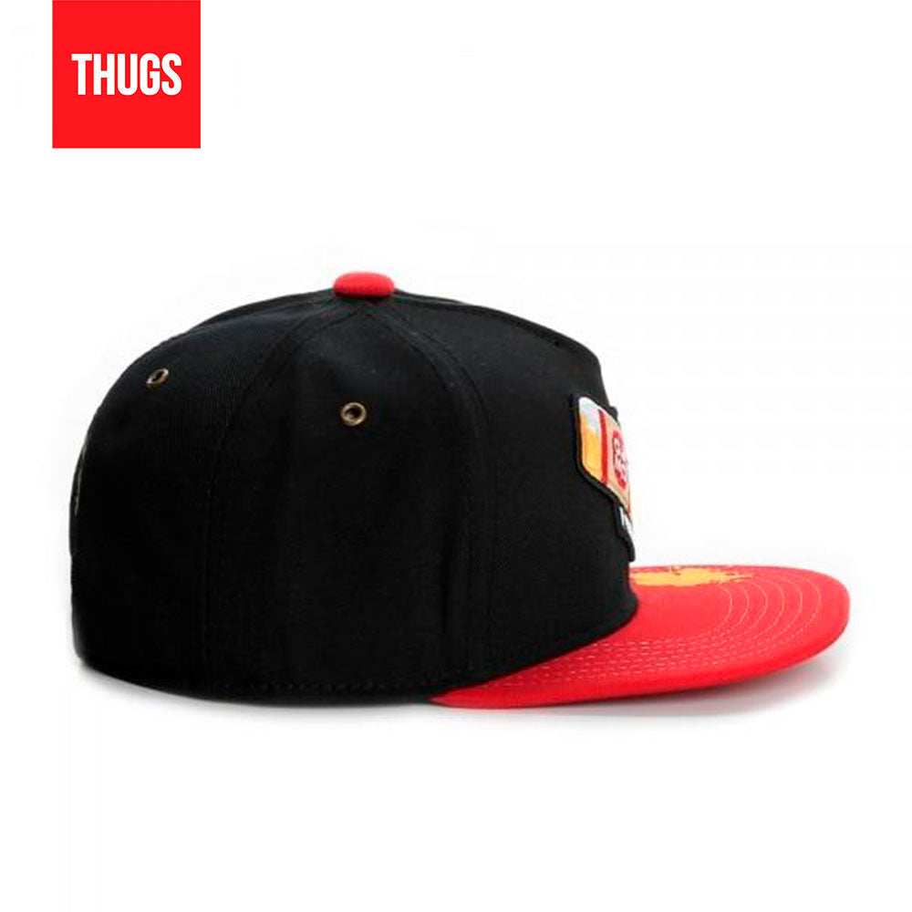 Boné SnapBack "40 OZ" Preto e Vermelho