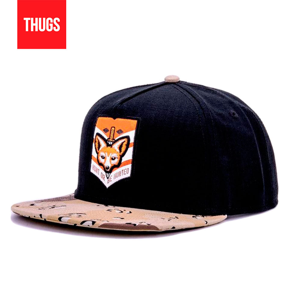 Boné Snapback "Hunted Fox" Preto e Bege