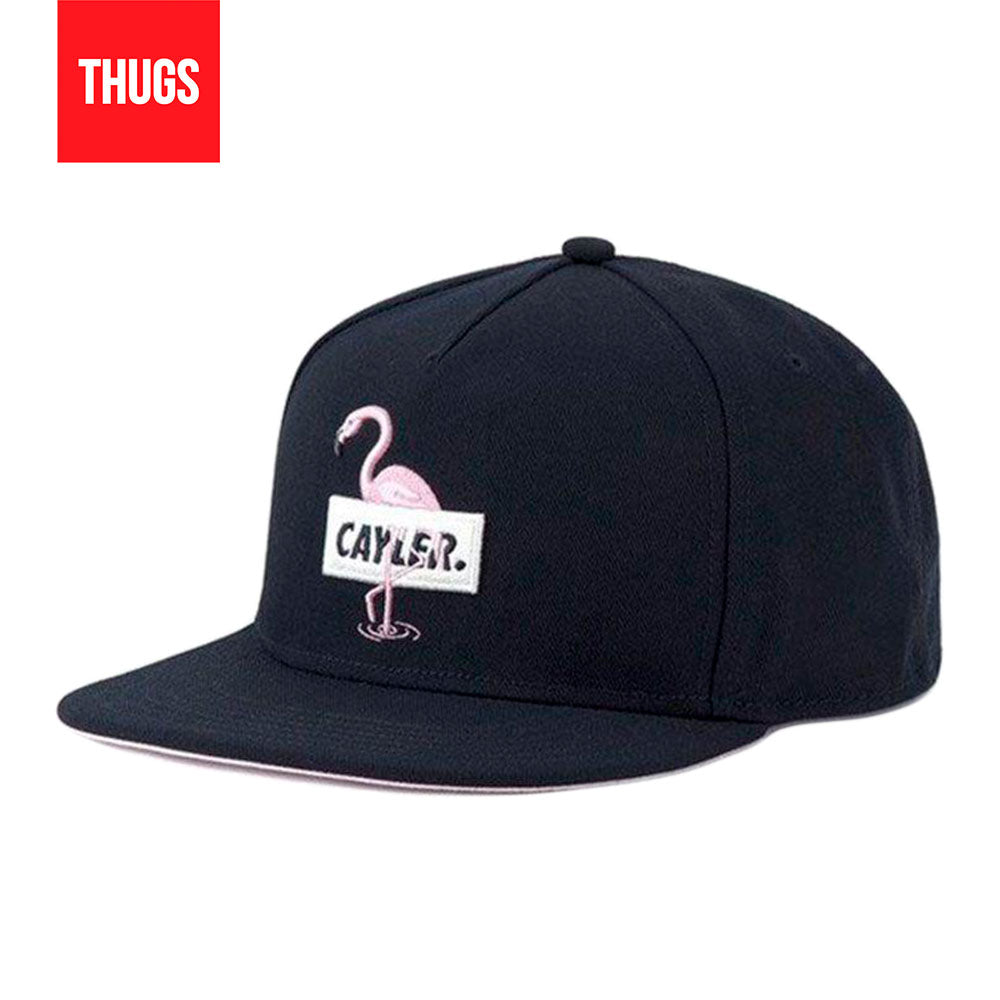 Boné Feminino Snapback "Flamingo" Preto e Rosa