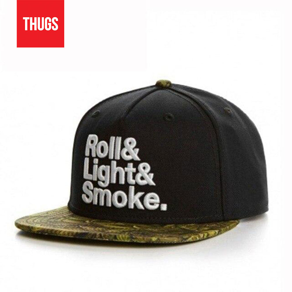 Boné Snapback "Roll Light Smoke" Preto e Verde