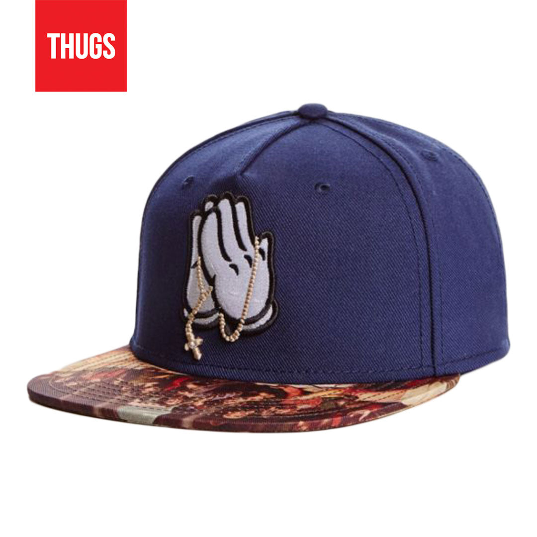 Boné Snapback "Santa Ceia" Azul Estampado