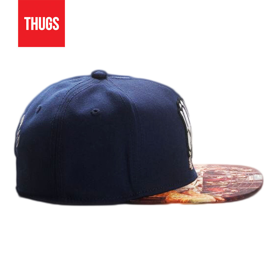 Boné Snapback "Santa Ceia" Azul Estampado