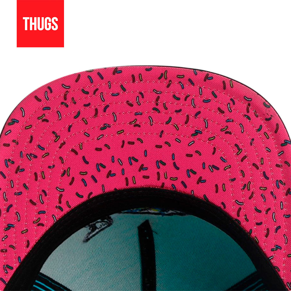 Boné Snapback "Munchies Madness" Azul, Rosa e Preto