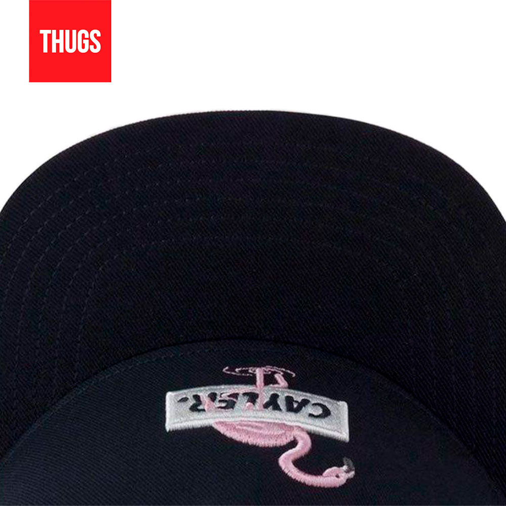 Boné Feminino Snapback "Flamingo" Preto e Rosa