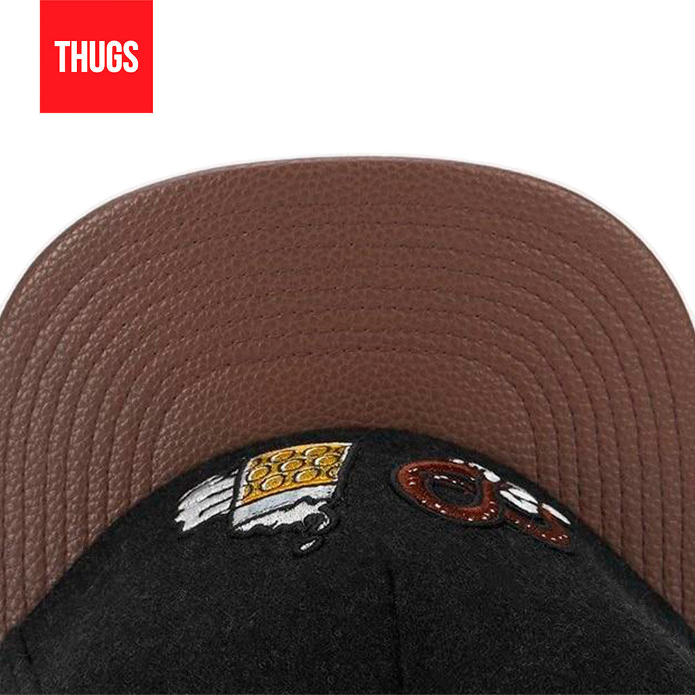 Boné Snapback "Brinde Alemão" Preto e Marrom