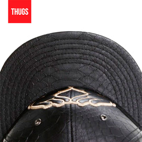 Boné Snapback "Brooklyn Pussy" Preto de Couro