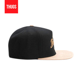 Boné Snapback "BROOKLYN" Preto e bege