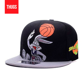 Boné Snapback "Pernalonga Space Jam" Preto e Cinza