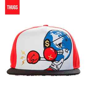 Boné Snapback "Black Boxe" Vermelho e Branco