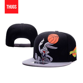 Boné Snapback "Pernalonga Space Jam" Preto e Cinza