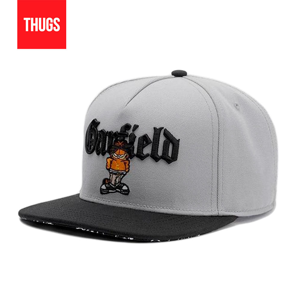 Boné Snapback "Garfield" Cinza e Preto