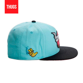 Boné Snapback "Munchies Madness" Azul, Rosa e Preto