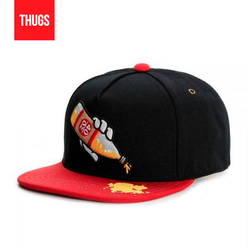 Boné SnapBack "40 OZ" Preto e Vermelho