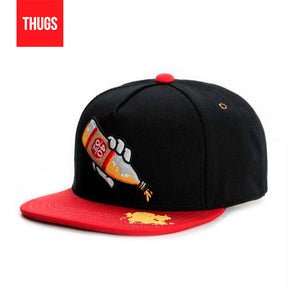 Boné SnapBack "40 OZ" Preto e Vermelho