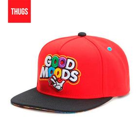 Boné Snapback "Good Moods" Preto e Vermelho