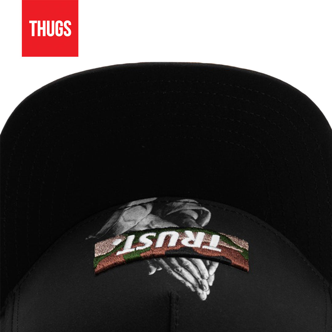 Boné Snapback "Trust" Preto Camuflado